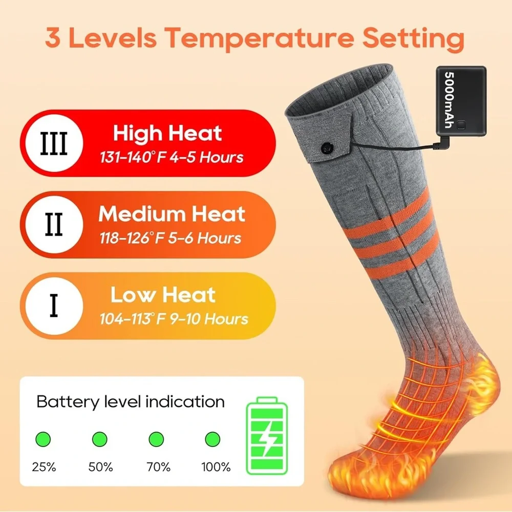 Stay Warm Anywhere with Heated Socks Gray